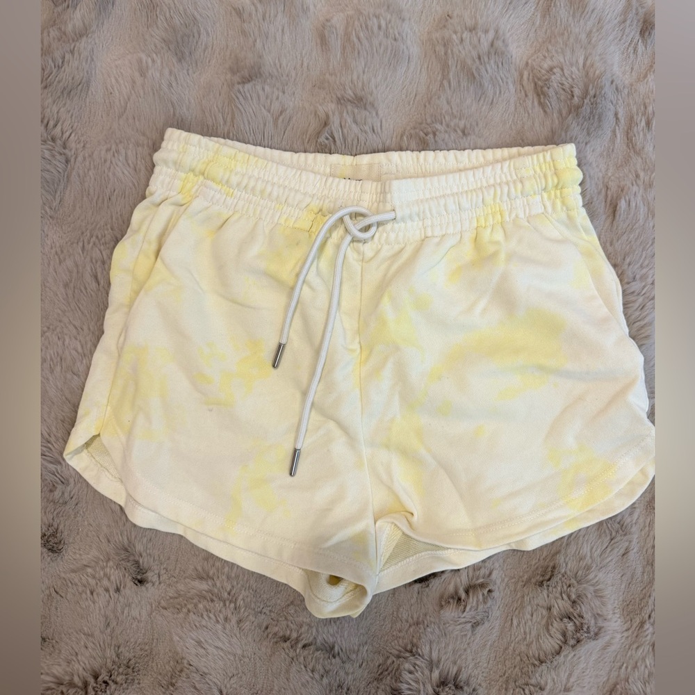 Women's Yellow Tie-Dye Athletic Shorts